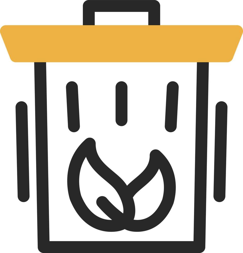 Eco Trash Bin Vector Icon Design