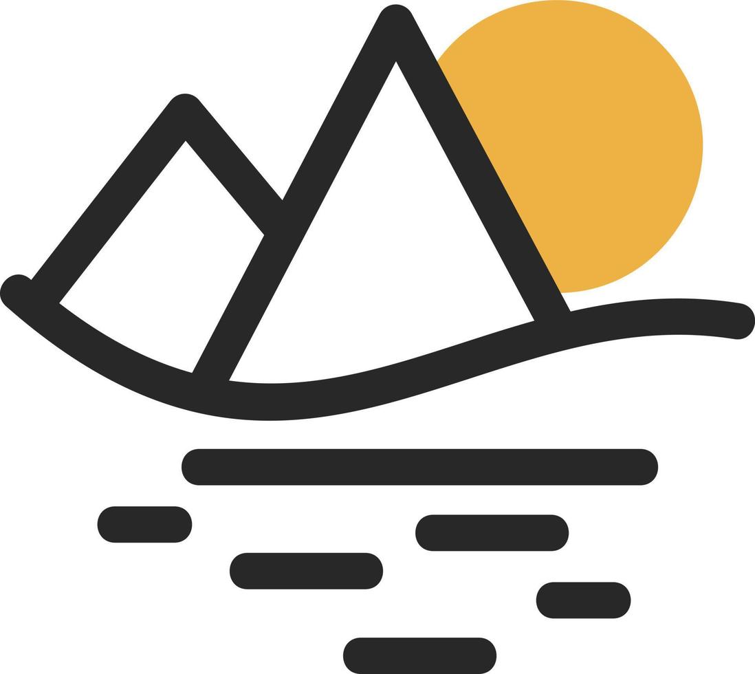 Sunset Landscape Vector Icon Design
