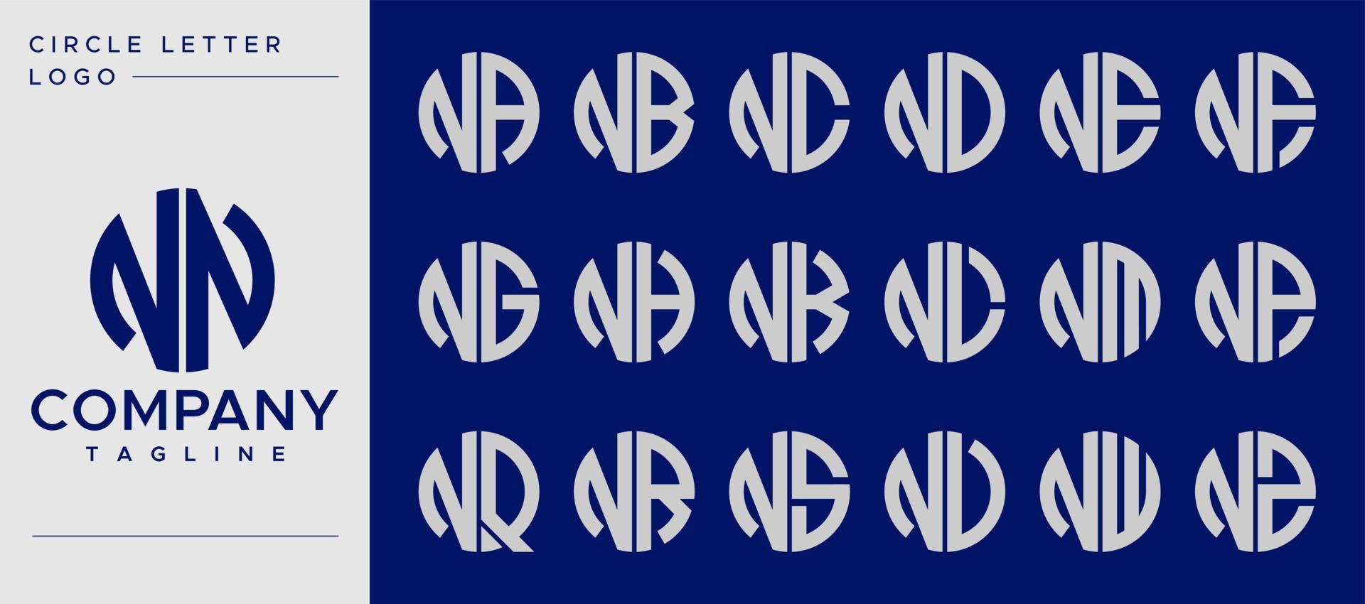 colección de sencillo circulo letra norte logo diseño vector. norte letra marca modelo colocar. vector