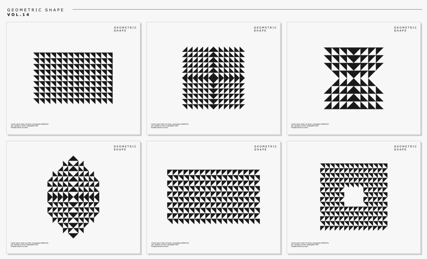 Modern triangle abstract shape logo design vector. Digital triangle tile vector set.