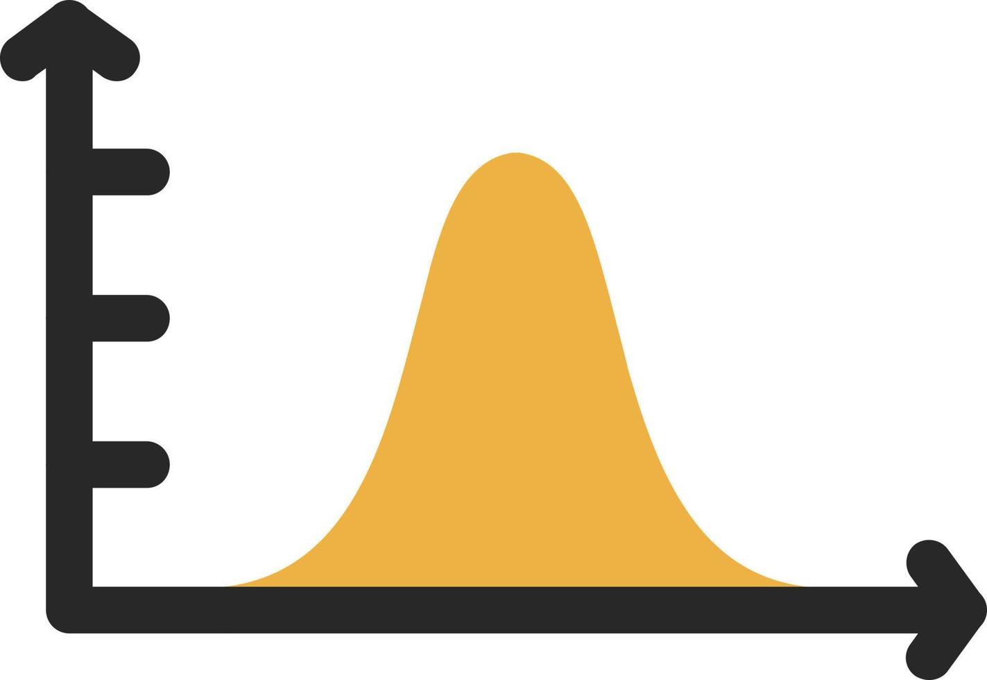 Bell Curve on Graph Vector Icon Design