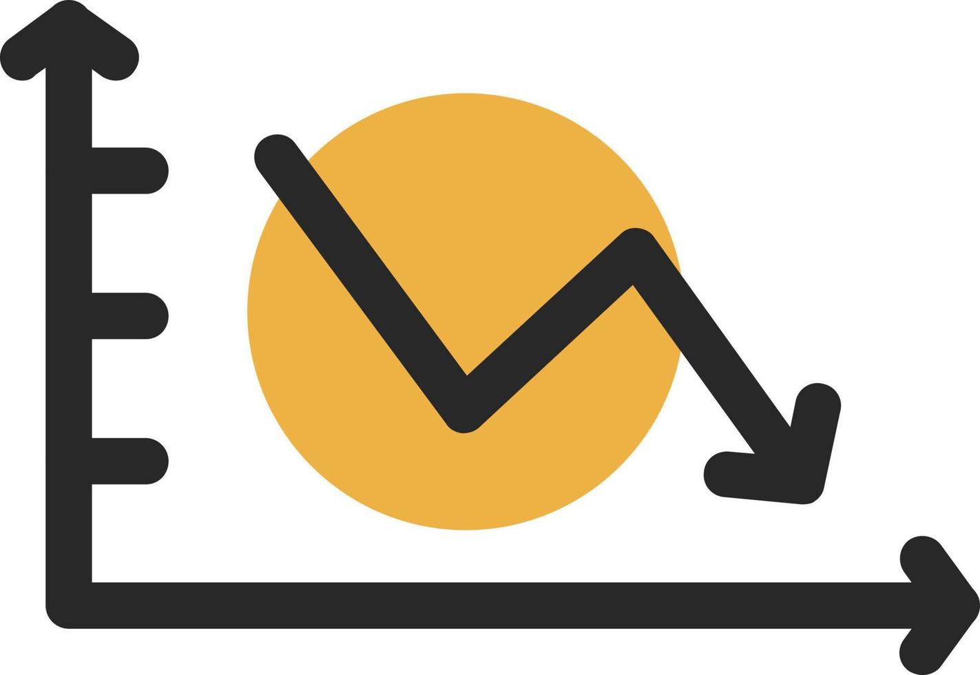 Declining Line Graph Vector Icon Design