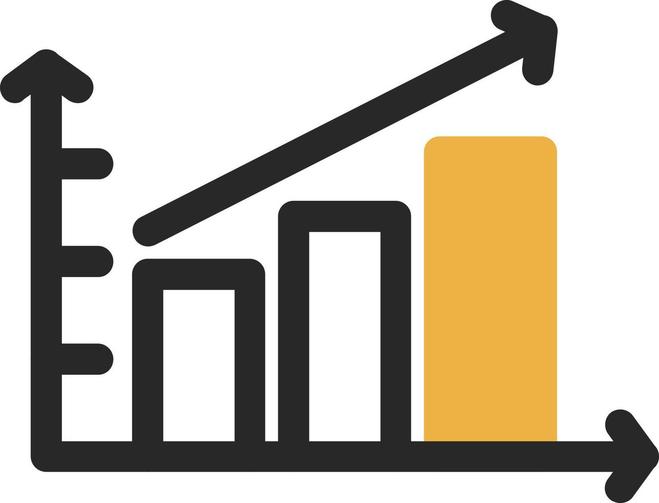 diseño de icono de vector de gráfico de barras en aumento