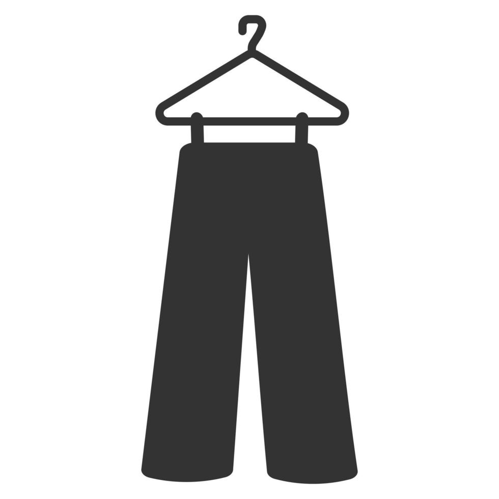 Pants on a hanger. Vector flat icon