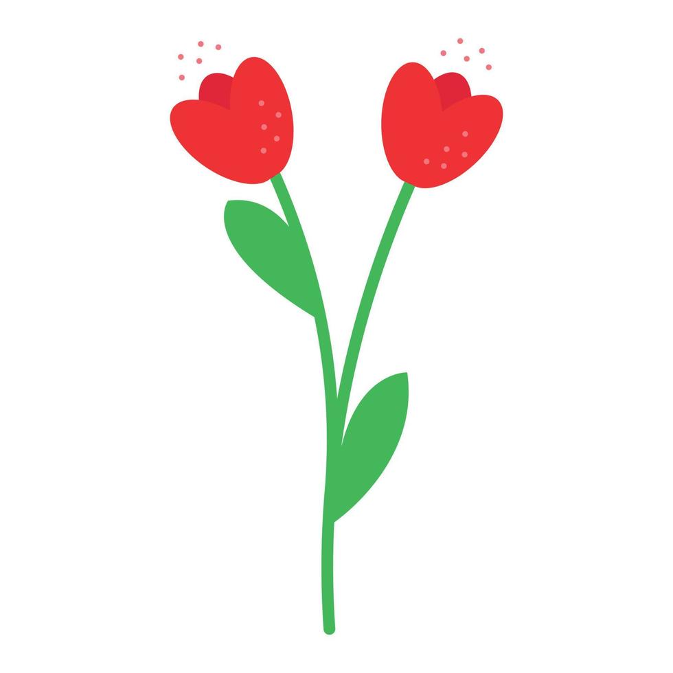 tulipán florece vector plano icono flor.