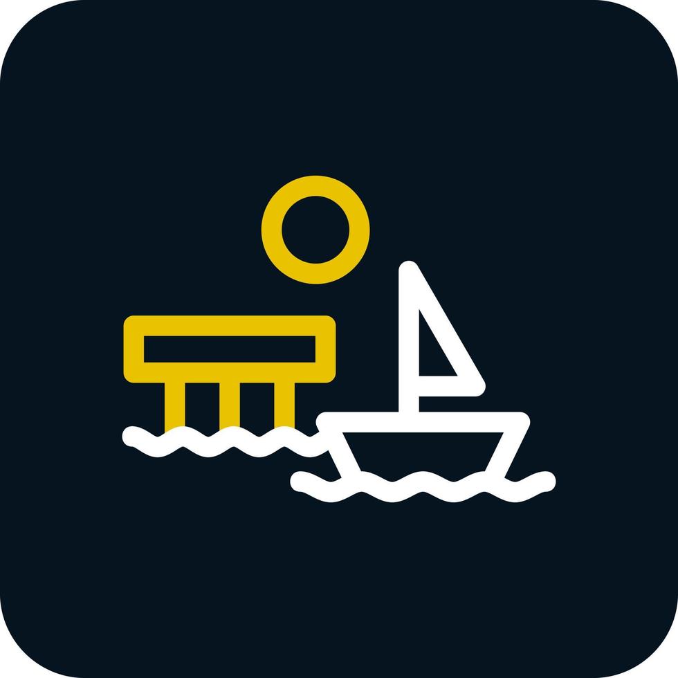 muelle paisaje vector icono diseño