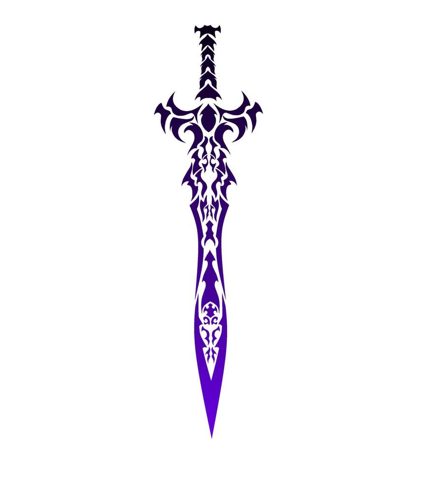 illustration vector graphic of tribal art design fantasy sword