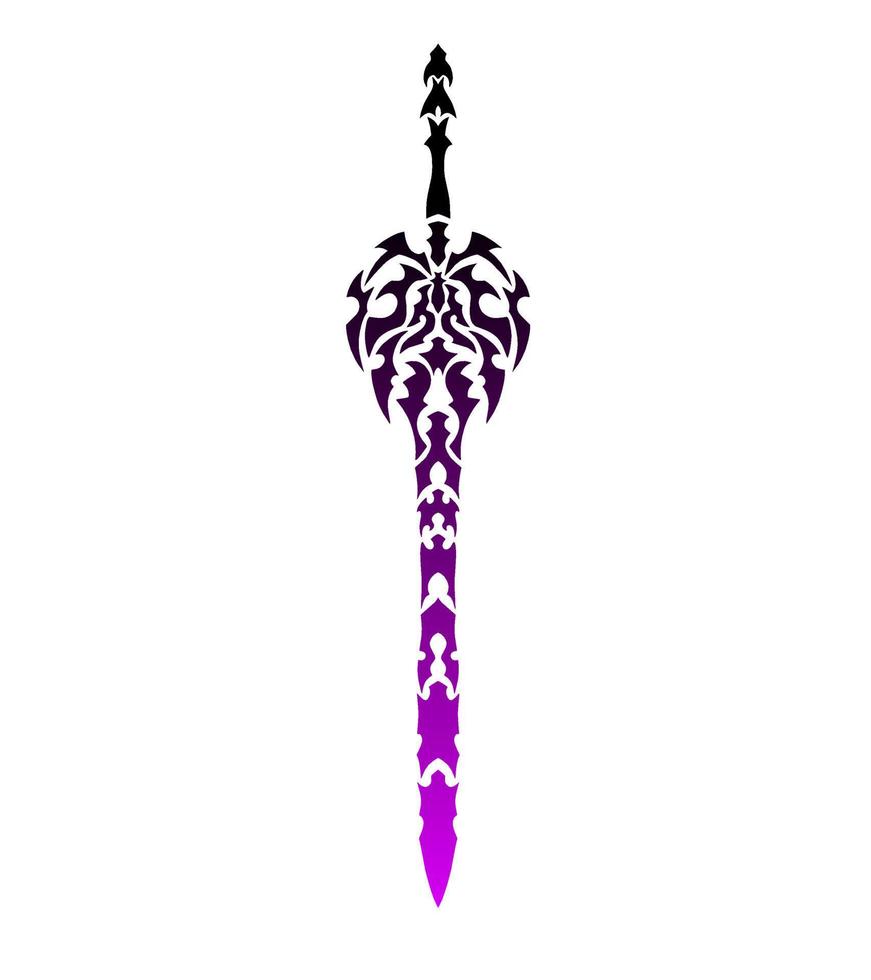 illustration vector graphic of tribal art design fantasy sword