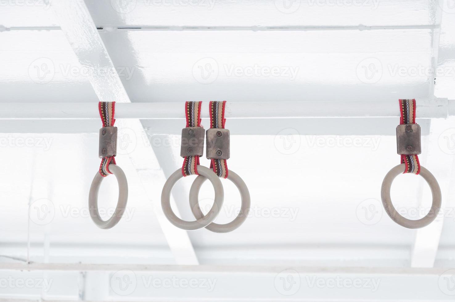 Hand holding Handle on ship ,Handle loop in the passenger ships,select focus photo
