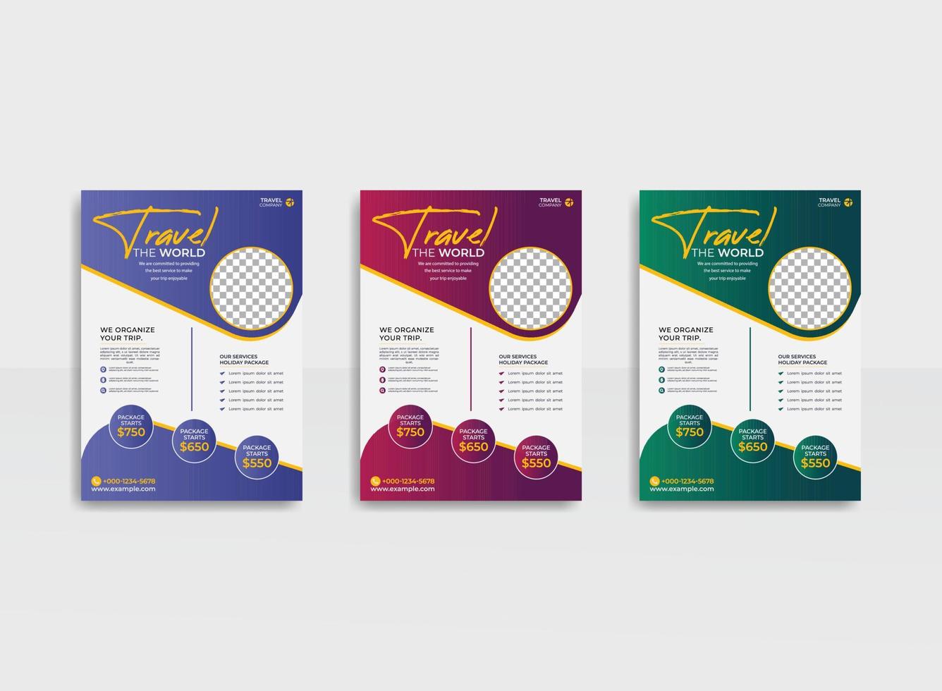 Creative travel and tourism flyer template vector