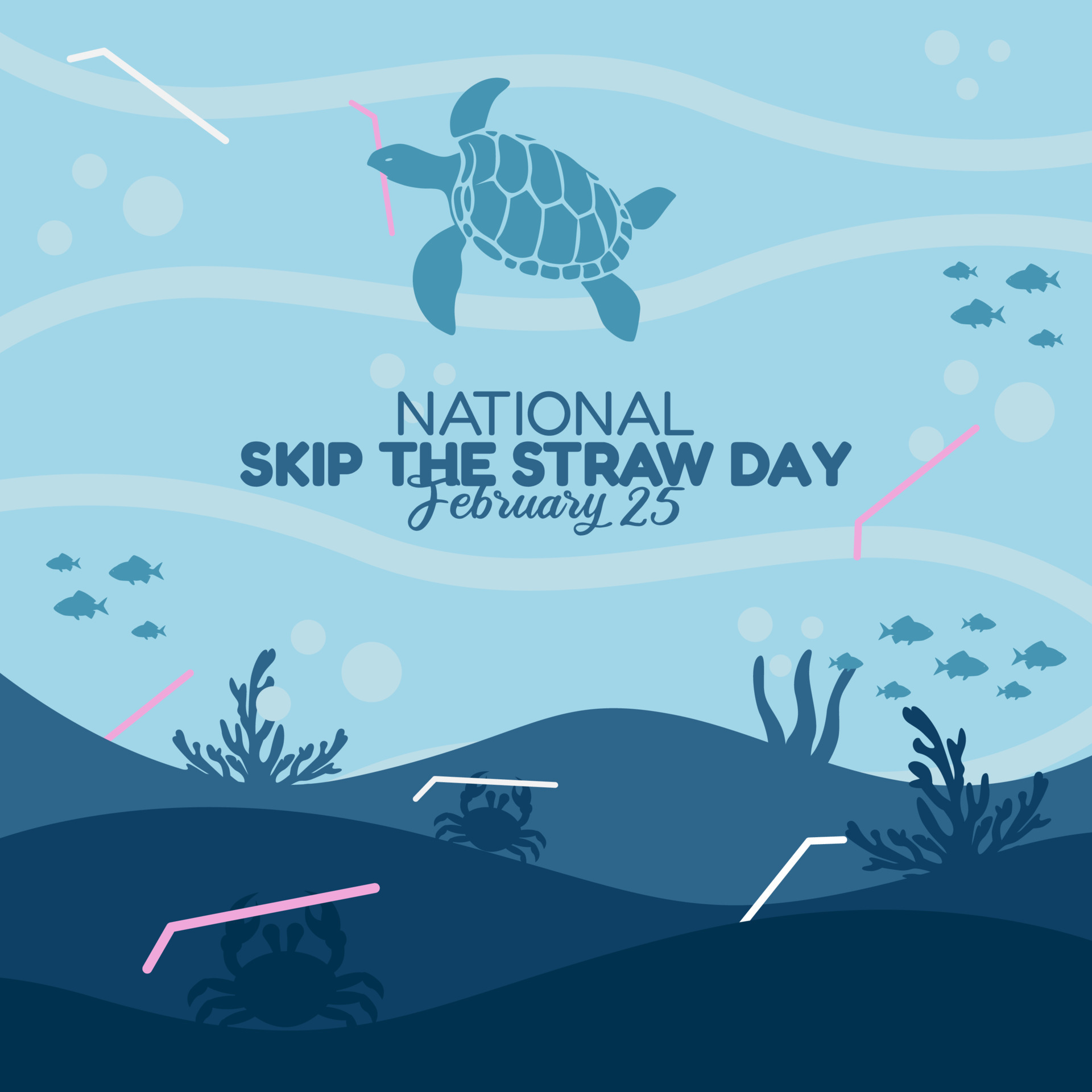 vector graphic of national skip the straw day good for national skip