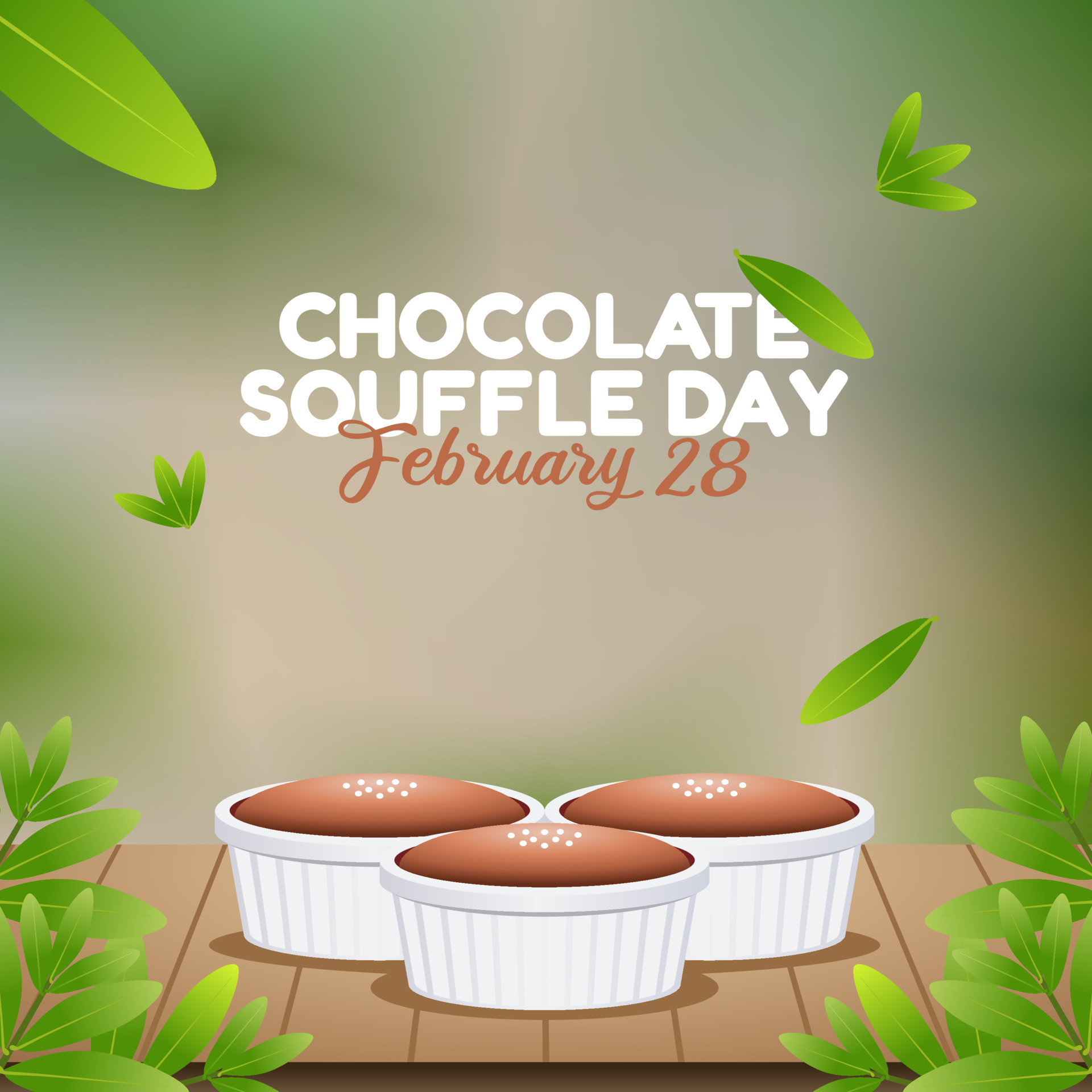vector graphic of chocolate souffle day good for national chocolate