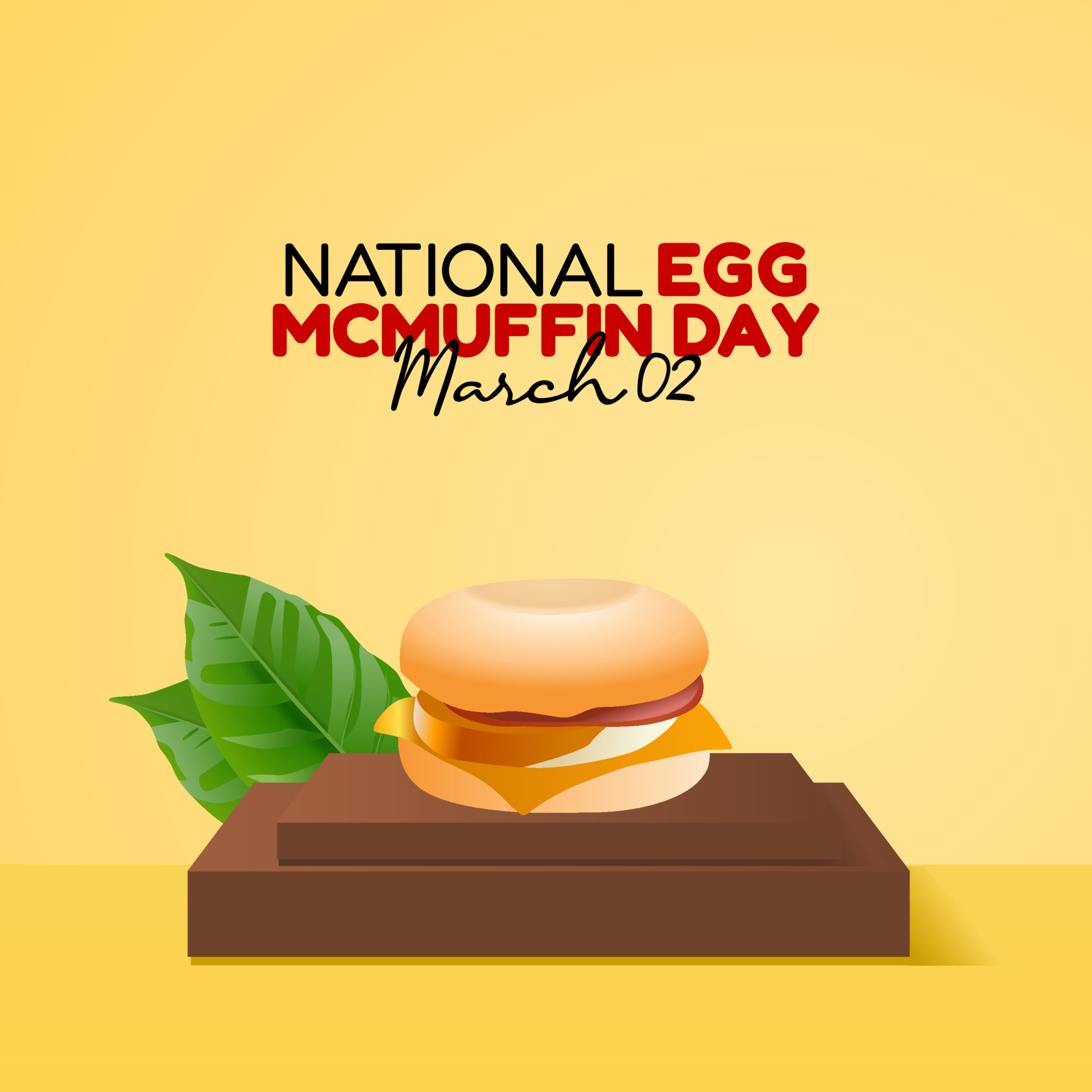 vector graphic of national egg mcmuffin day good for national egg
