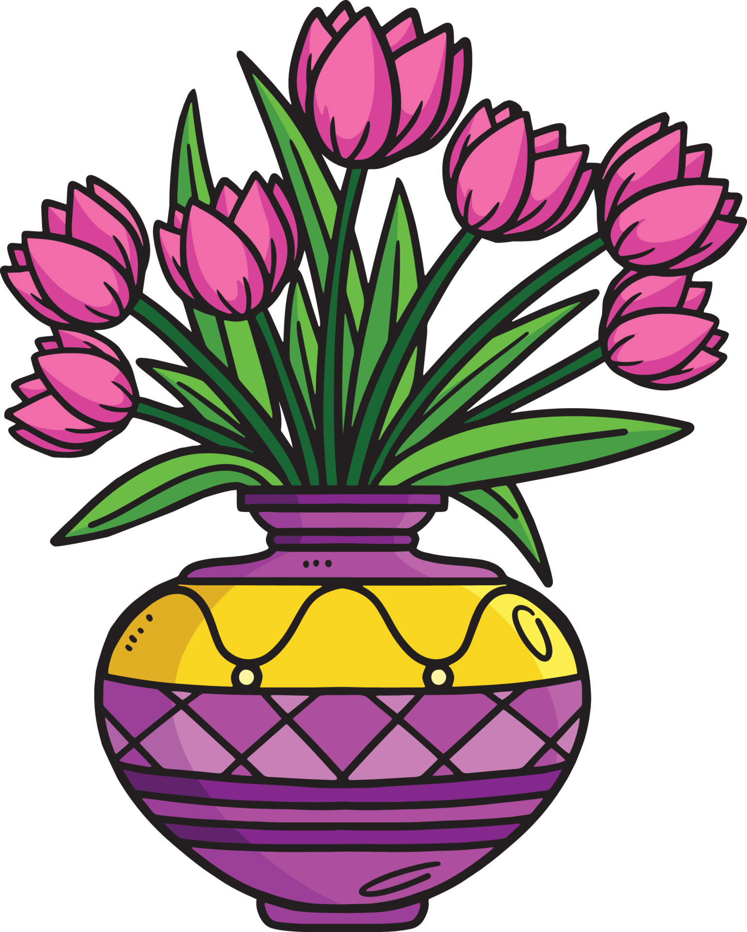 Spring Flower Vase Cartoon Colored Clipart 20119112 Vector Art at Vecteezy