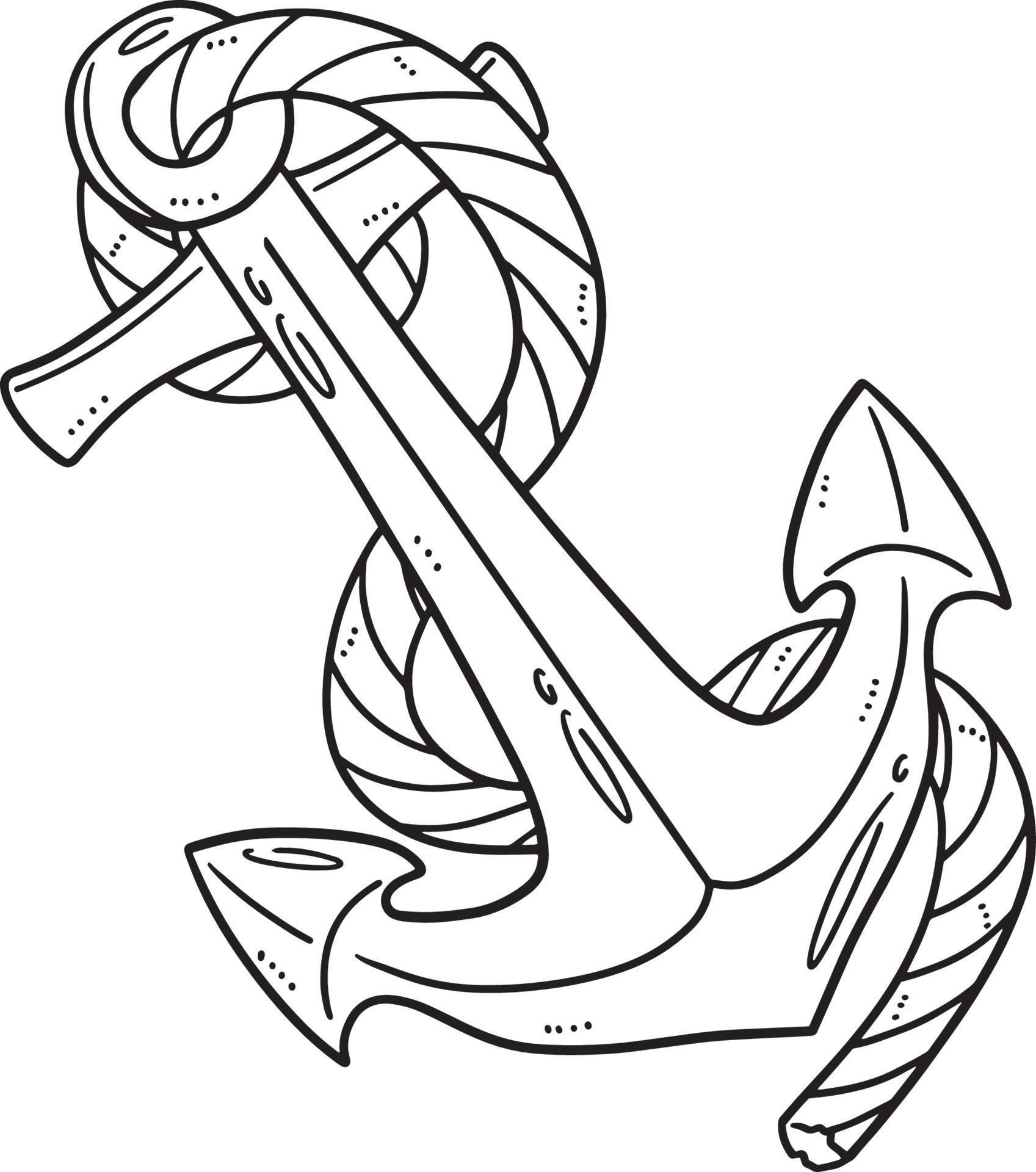 Sea Anchor Isolated Coloring Page for Kids 20119121 Vector Art at Vecteezy