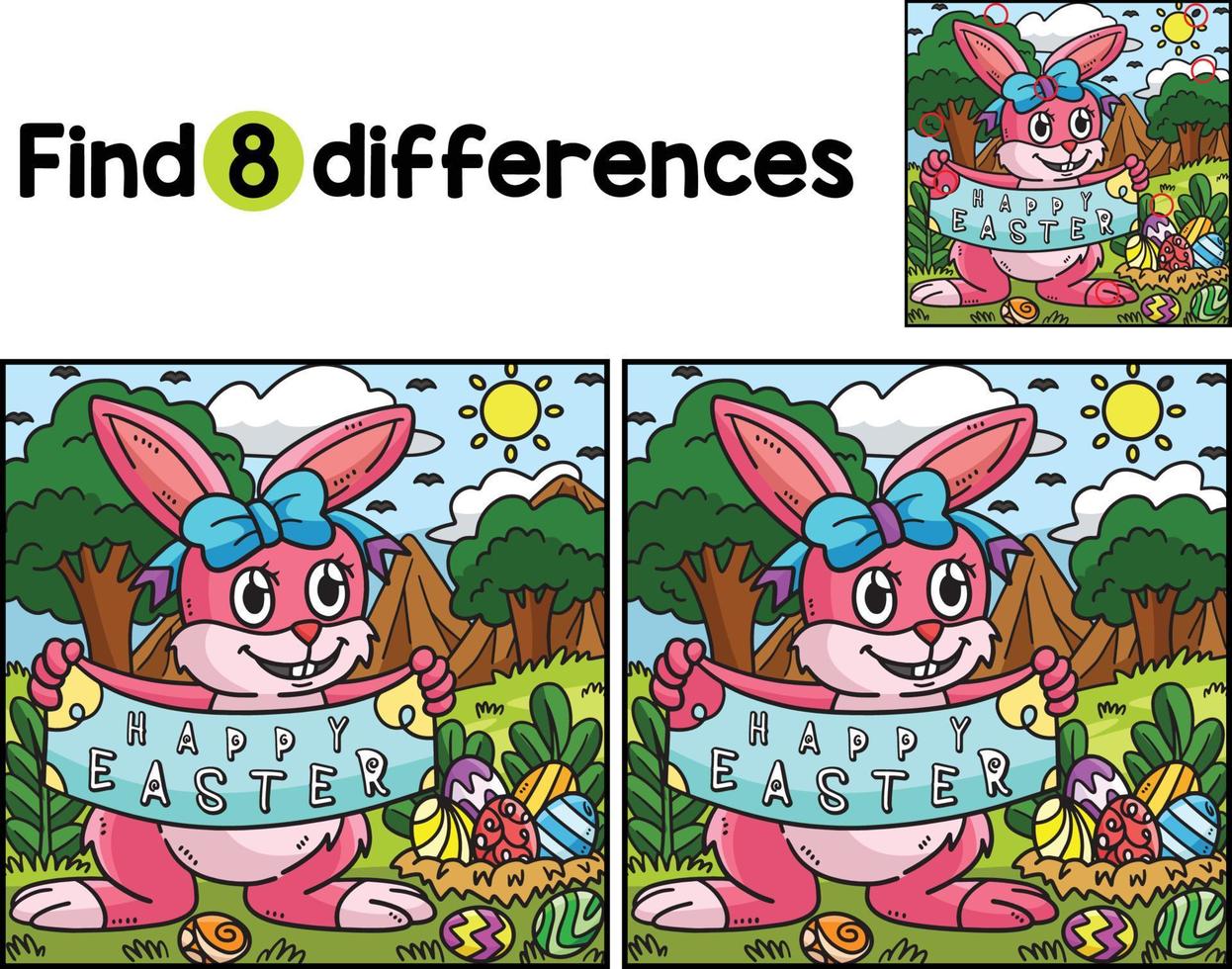 Happy Easter Bunny Find The Differences vector