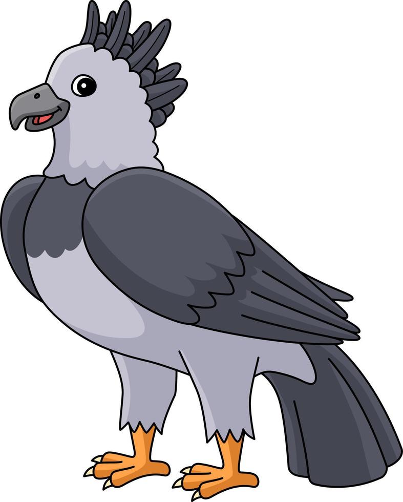 Harpy Eagle Animal Cartoon Colored Clipart vector