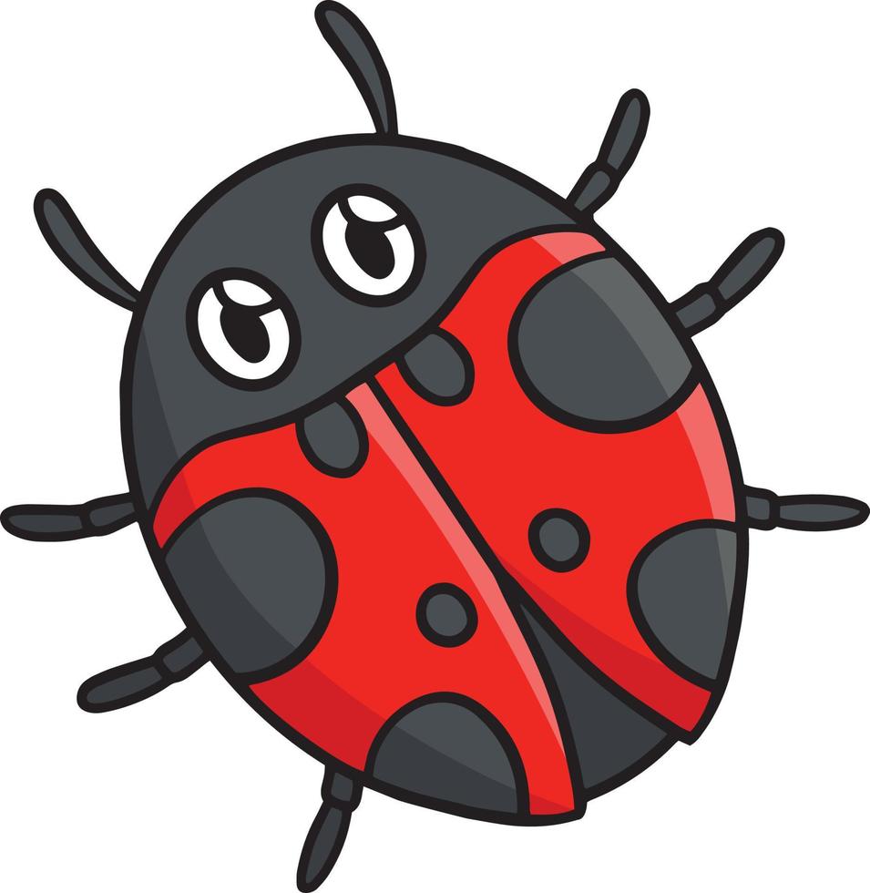 Spring Ladybug Cartoon Colored Clipart vector