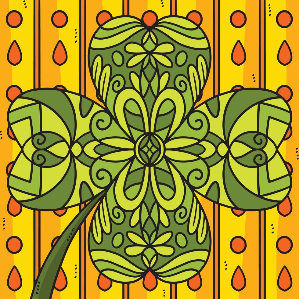 S t. patricks día trébol mandala de colores dibujos animados vector