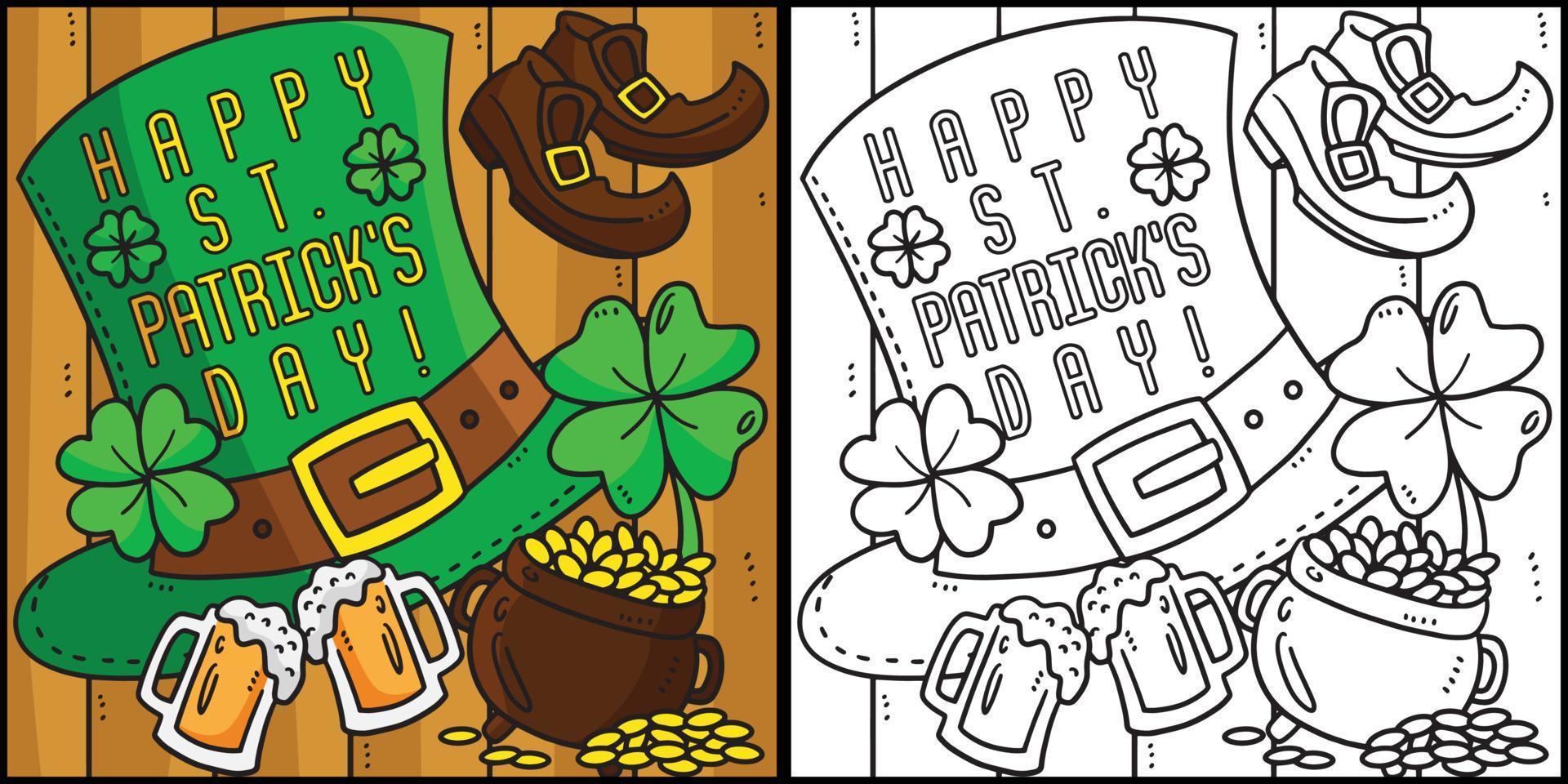 Happy St. Patricks Day Leprechaun Hat Illustration vector