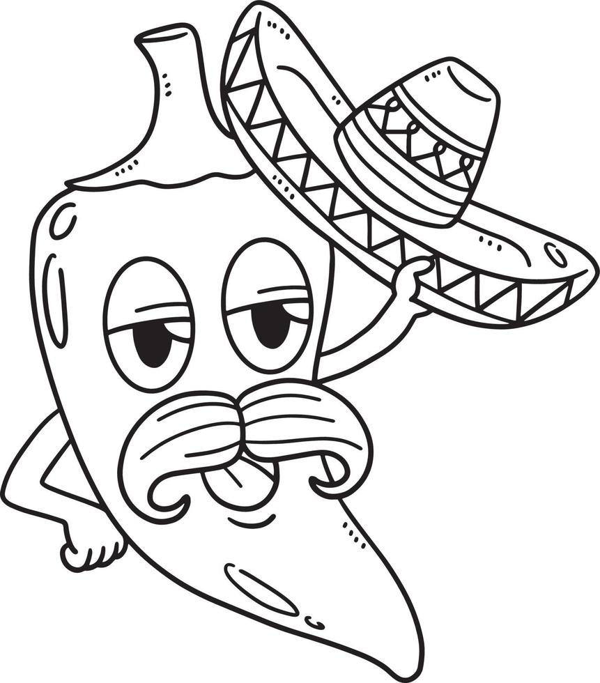 Cinco de Mayo Jalapeno with Sombrero Isolated vector