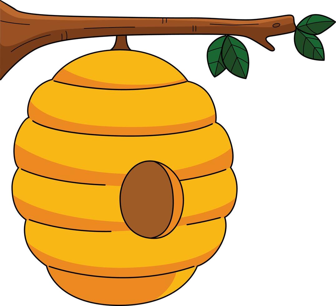 Spring Beehive Cartoon Colored Clipart vector