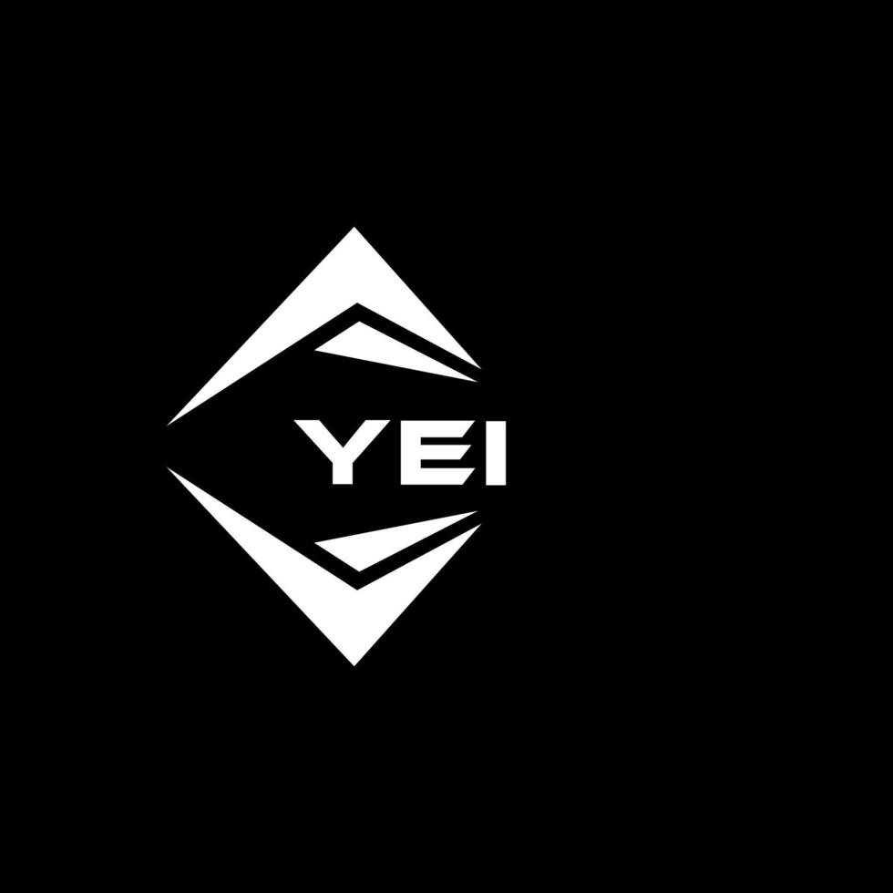 YEI abstract monogram shield logo design on black background. YEI creative initials letter logo. vector