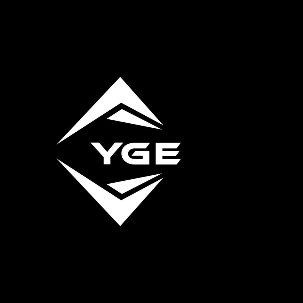 YGE abstract monogram shield logo design on black background. YGE creative initials letter logo. vector