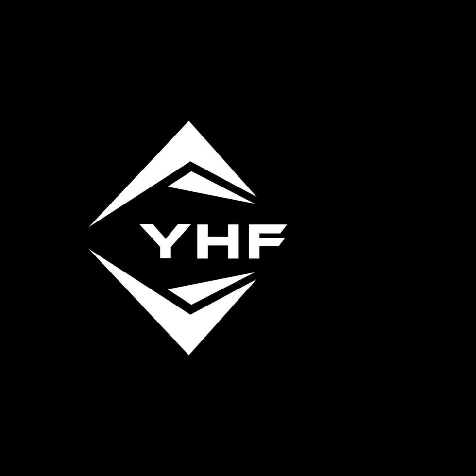 YHF abstract monogram shield logo design on black background. YHF creative initials letter logo. vector