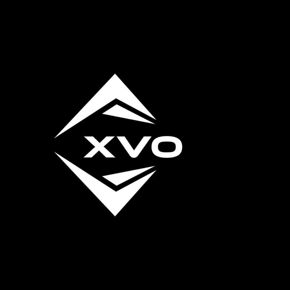XVO abstract monogram shield logo design on black background. XVO creative initials letter logo. vector