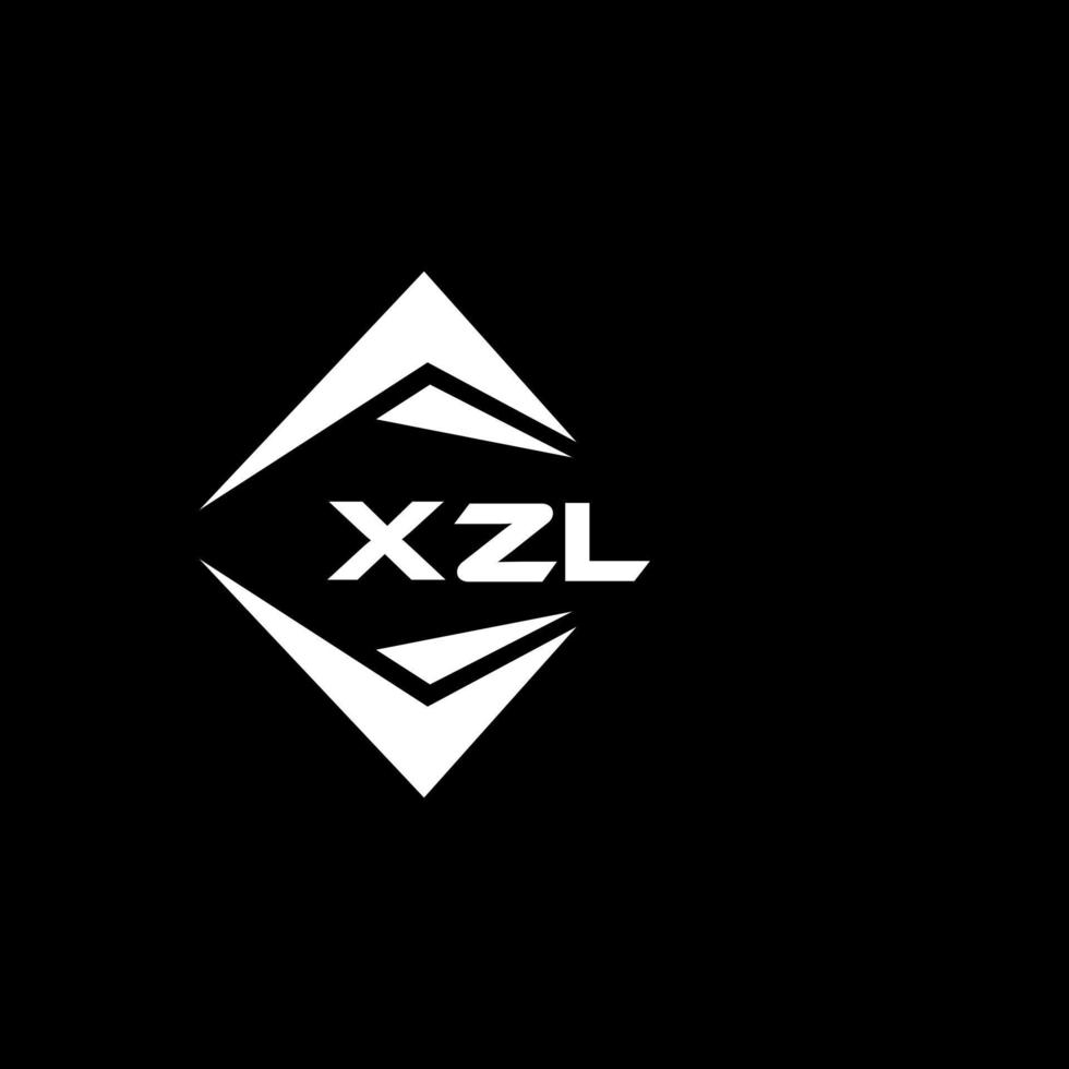 XZL abstract monogram shield logo design on black background. XZL creative initials letter logo. vector