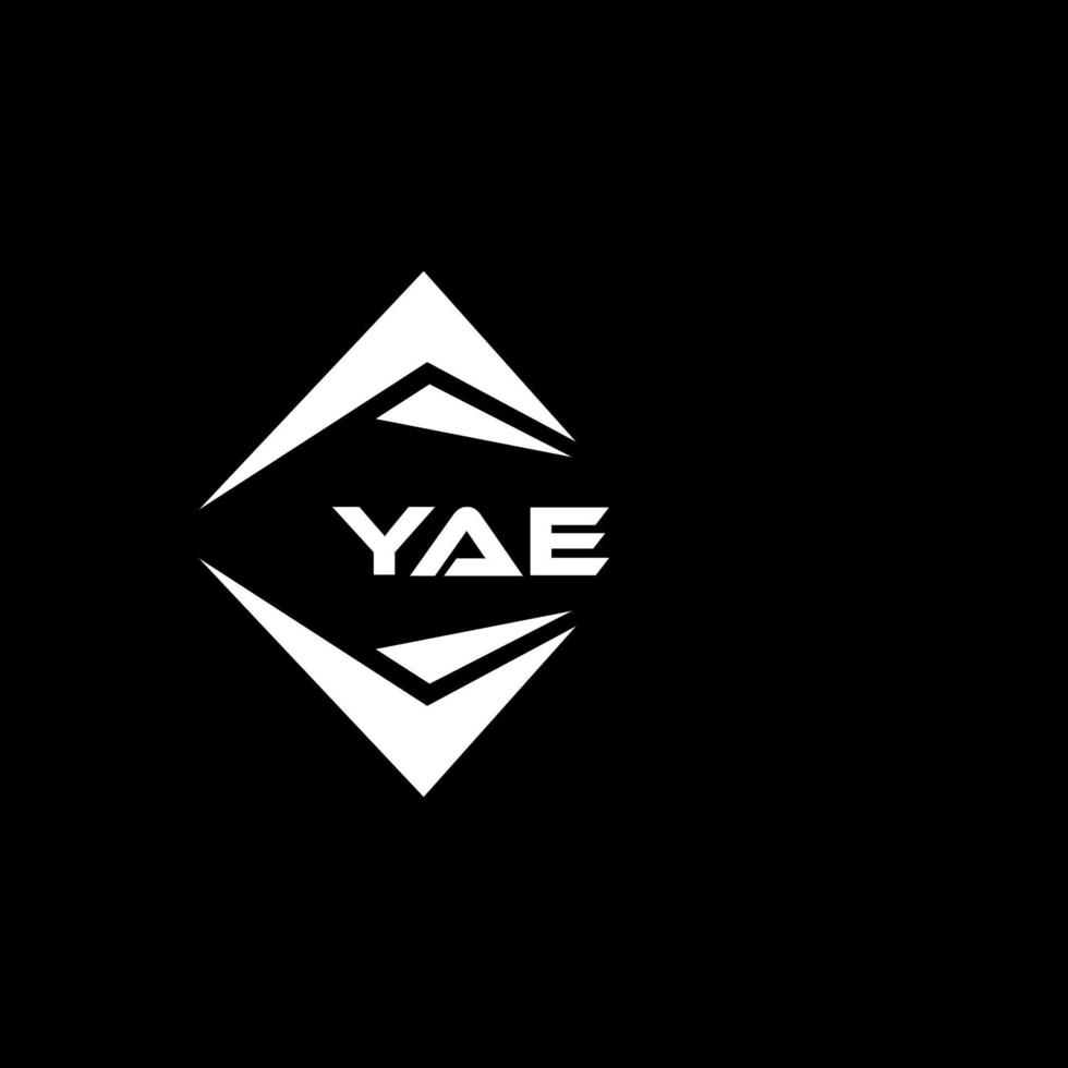 YAE abstract monogram shield logo design on black background. YAE creative initials letter logo. vector