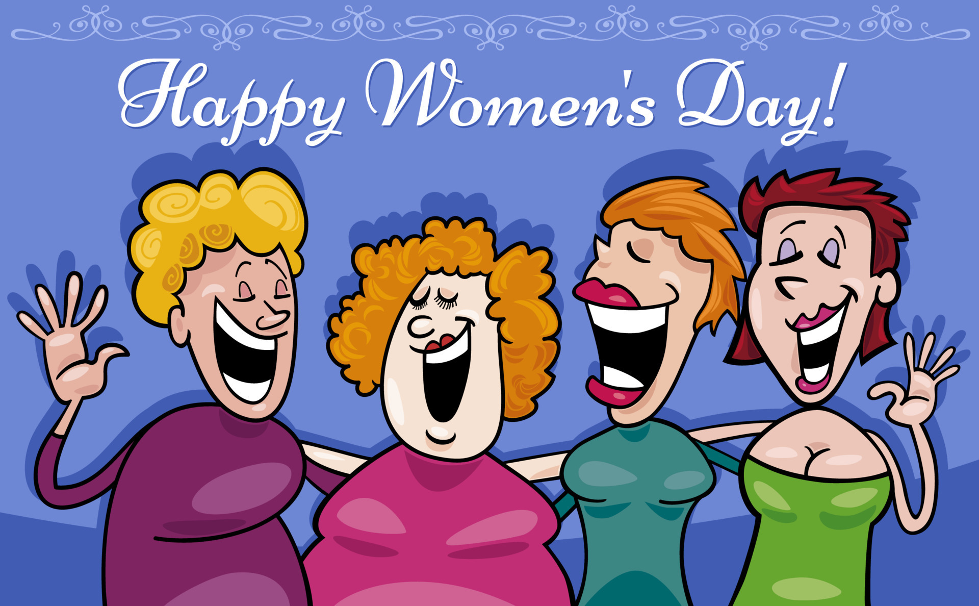 Women's Day design with comic funny women group 20120224 Vector Art at  Vecteezy