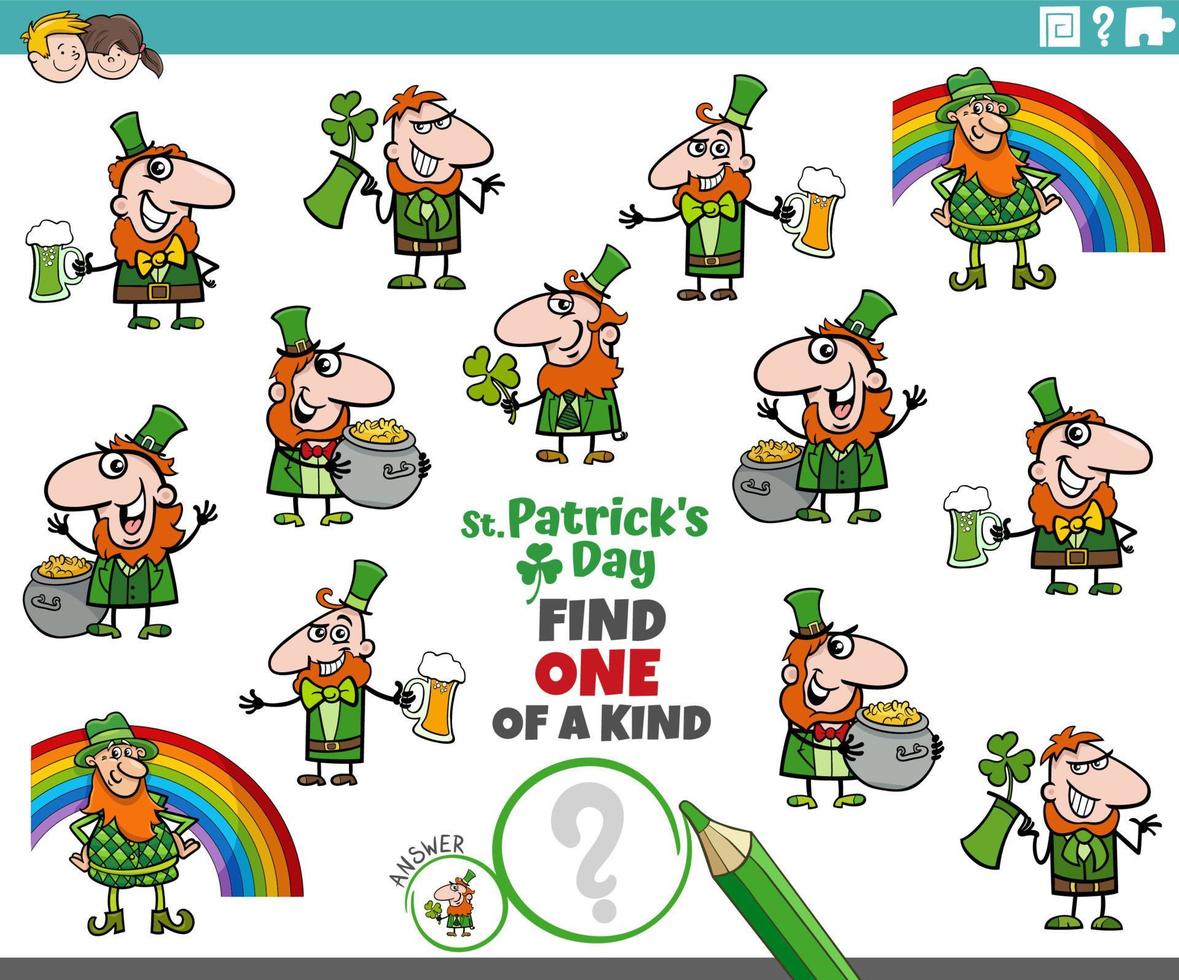 one of a kind game with funny cartoon Leprechauns vector