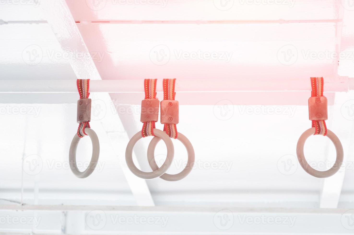 Hand holding Handle on ship ,Handle loop in the passenger ships,select focus photo