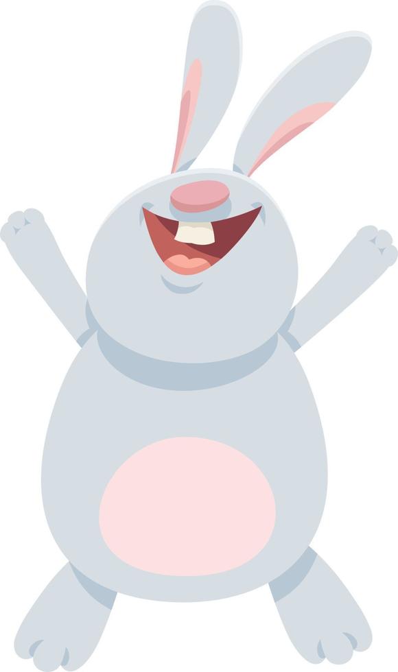 dibujos animados contento blanco Conejo o conejito animal personaje vector