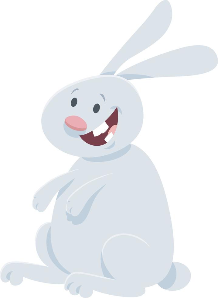 cartoon happy white rabbit or bunny animal character vector