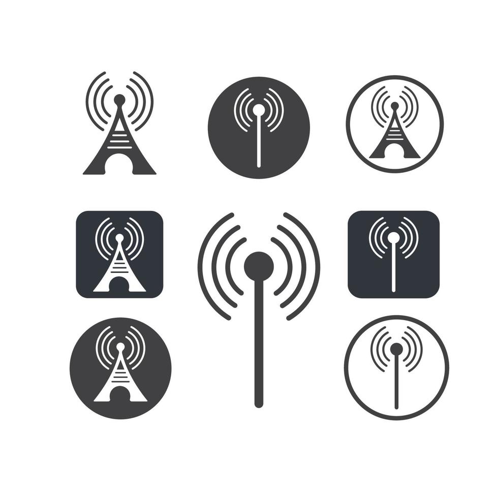 tower signal logo icon vector illustration