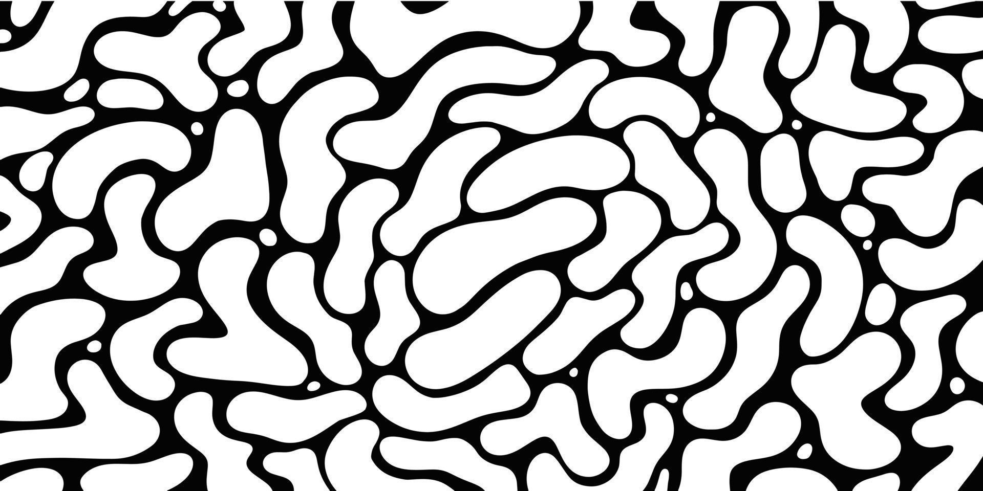 Abstract black and white fluid shape background vector