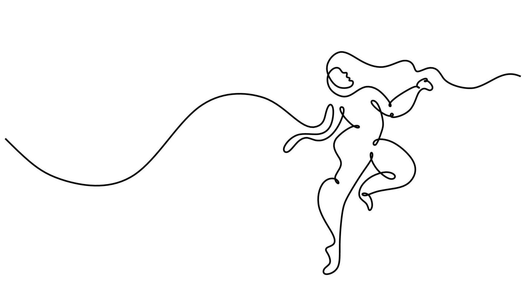 One continuous single line drawing of man dancing people picasso. vector