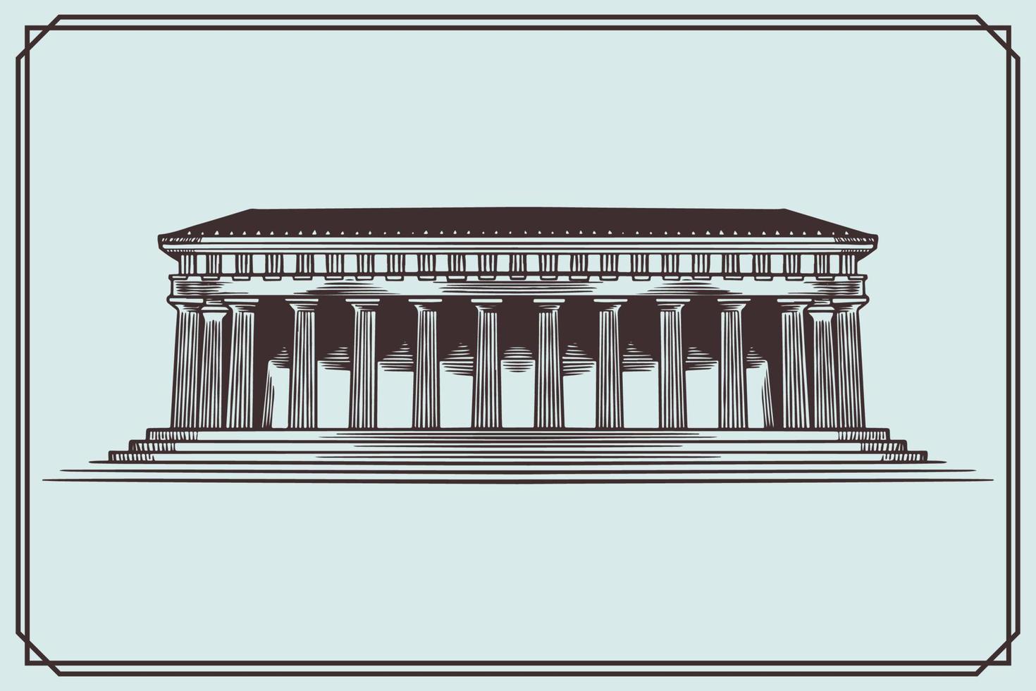 mano dibujado antiguo griego edificio símbolo Clásico estilo. vector