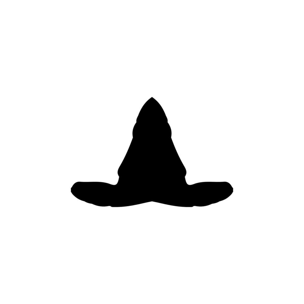 Witch hat icon. Simple style Halloween holiday poster background symbol. Witch hat brand logo design element. Witch hat t-shirt printing. vector for sticker.