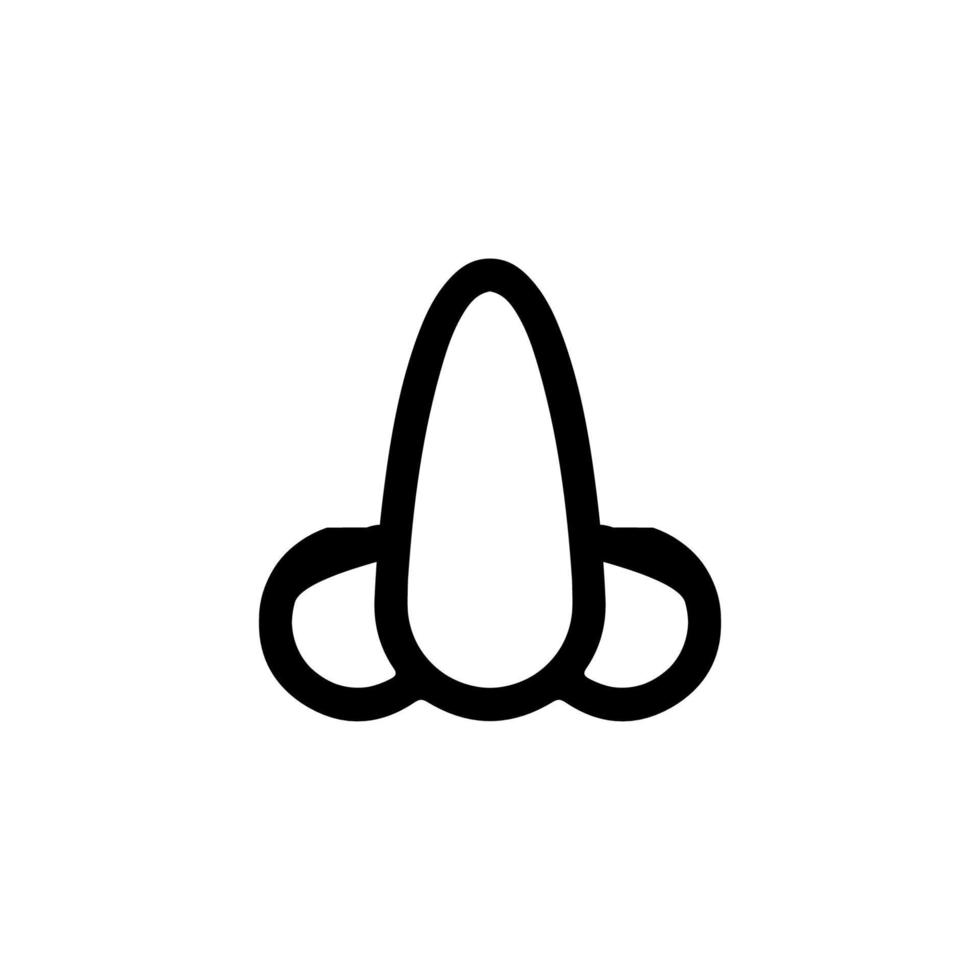 Nose icon. Simple style human anatomy poster background symbol. Nose brand logo design element. Nose t-shirt printing. vector for sticker.