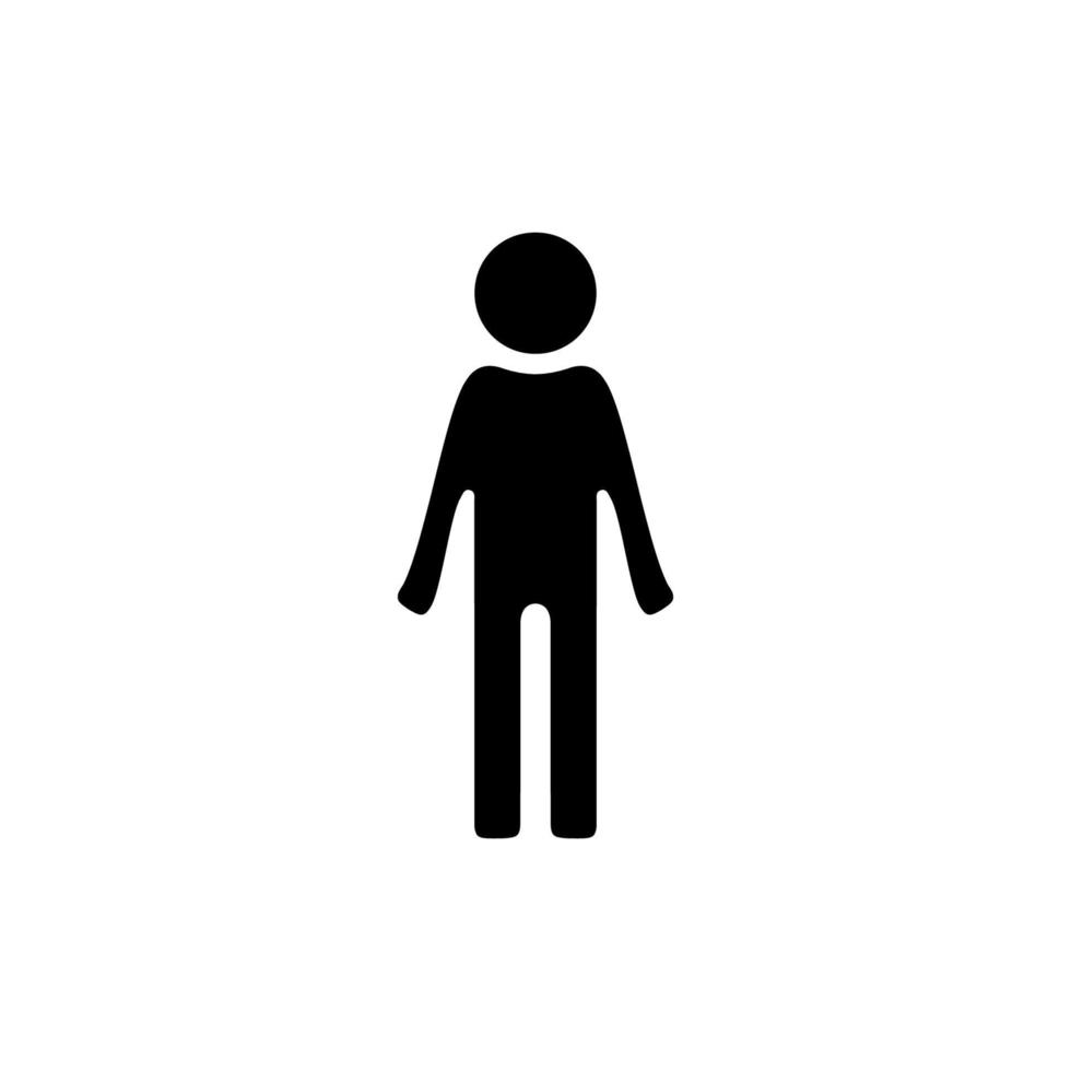icono de hombre palo. símbolo de fondo de cartel de donación humana de estilo simple. elemento de diseño del logotipo de la marca stickman. impresión de camisetas stickman. vector para pegatina.