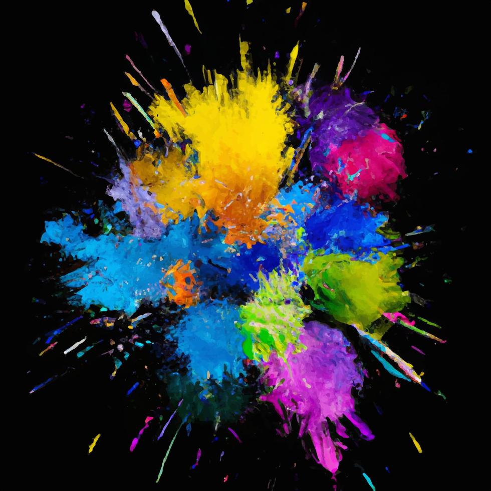 abstract color splash and explosion vector illustration. color splash background for Holi Festival