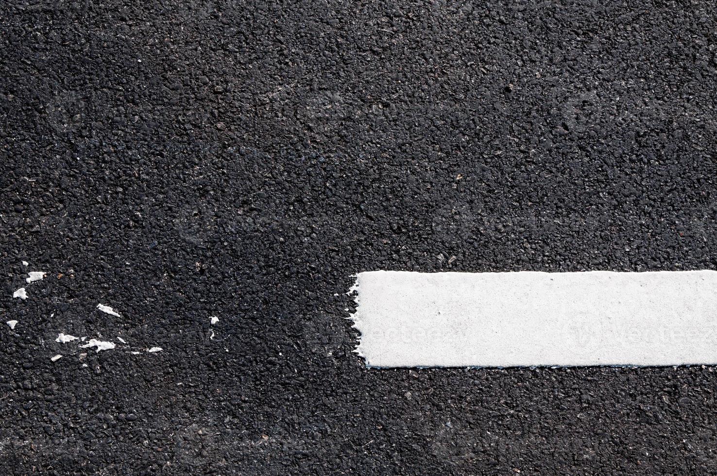 White line on new asphalt detail,Street with white line texture photo
