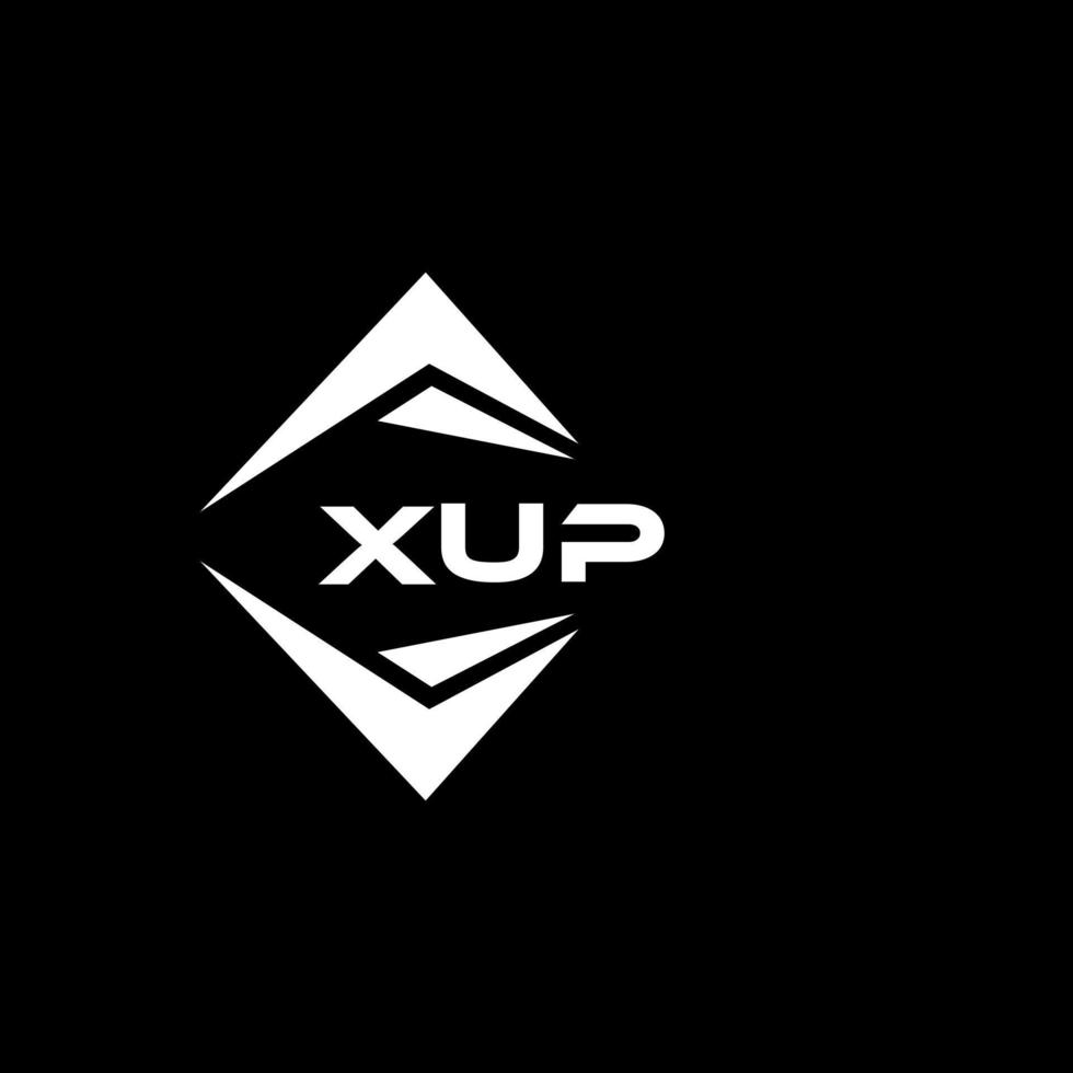 XUP abstract monogram shield logo design on black background. XUP creative initials letter logo. vector