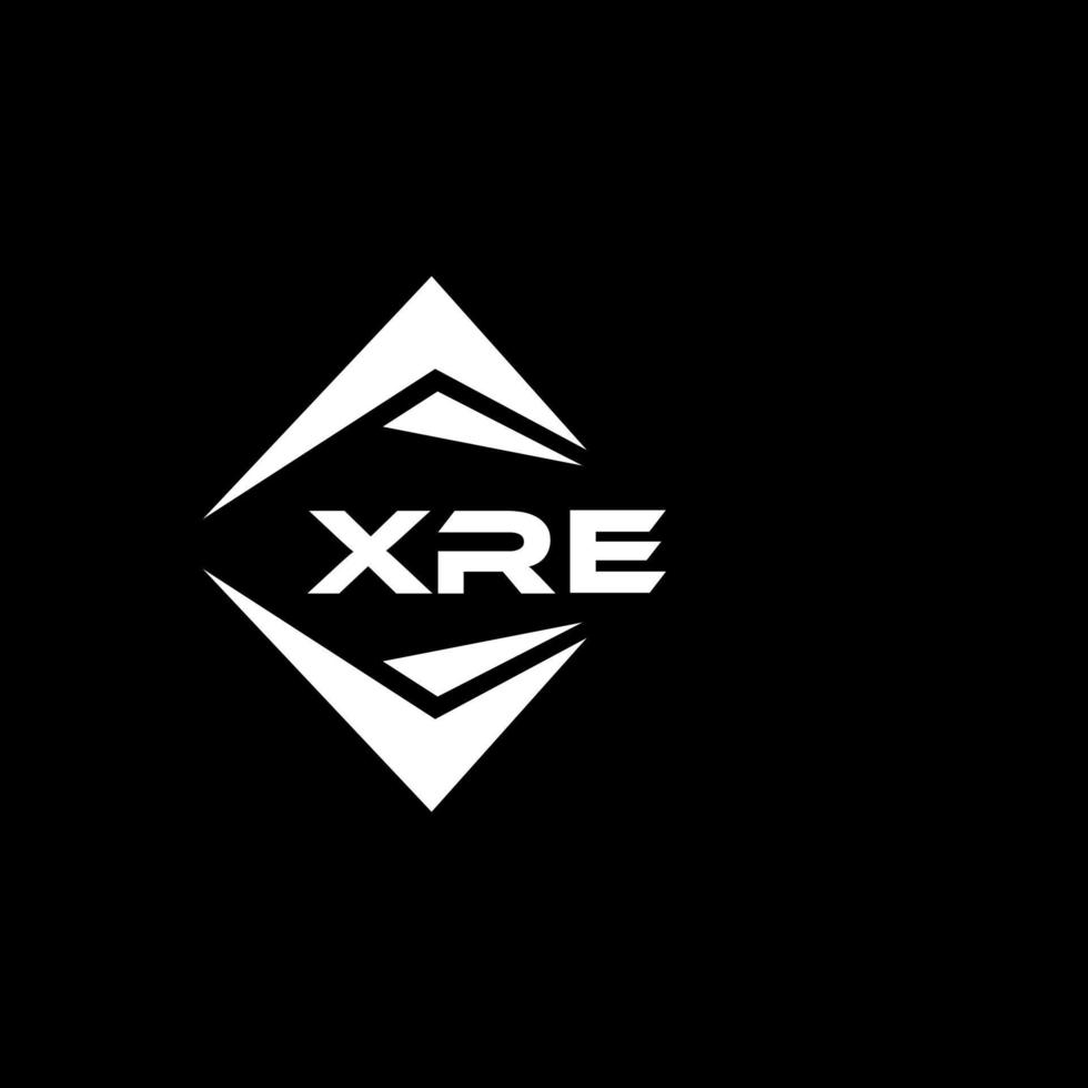 XRE abstract monogram shield logo design on black background. XRE creative initials letter logo. vector