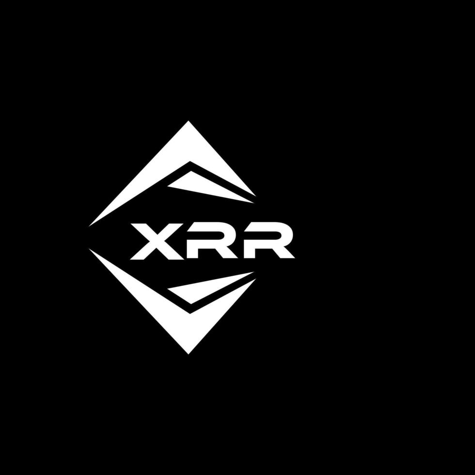 XRR abstract monogram shield logo design on black background. XRR creative initials letter logo. vector