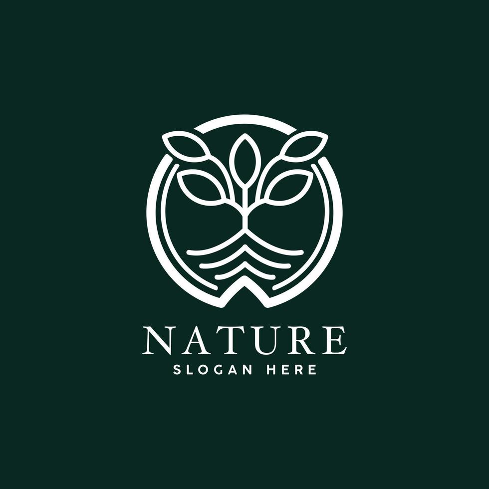 nature leaf green logo icon, Natural product logo design vector template